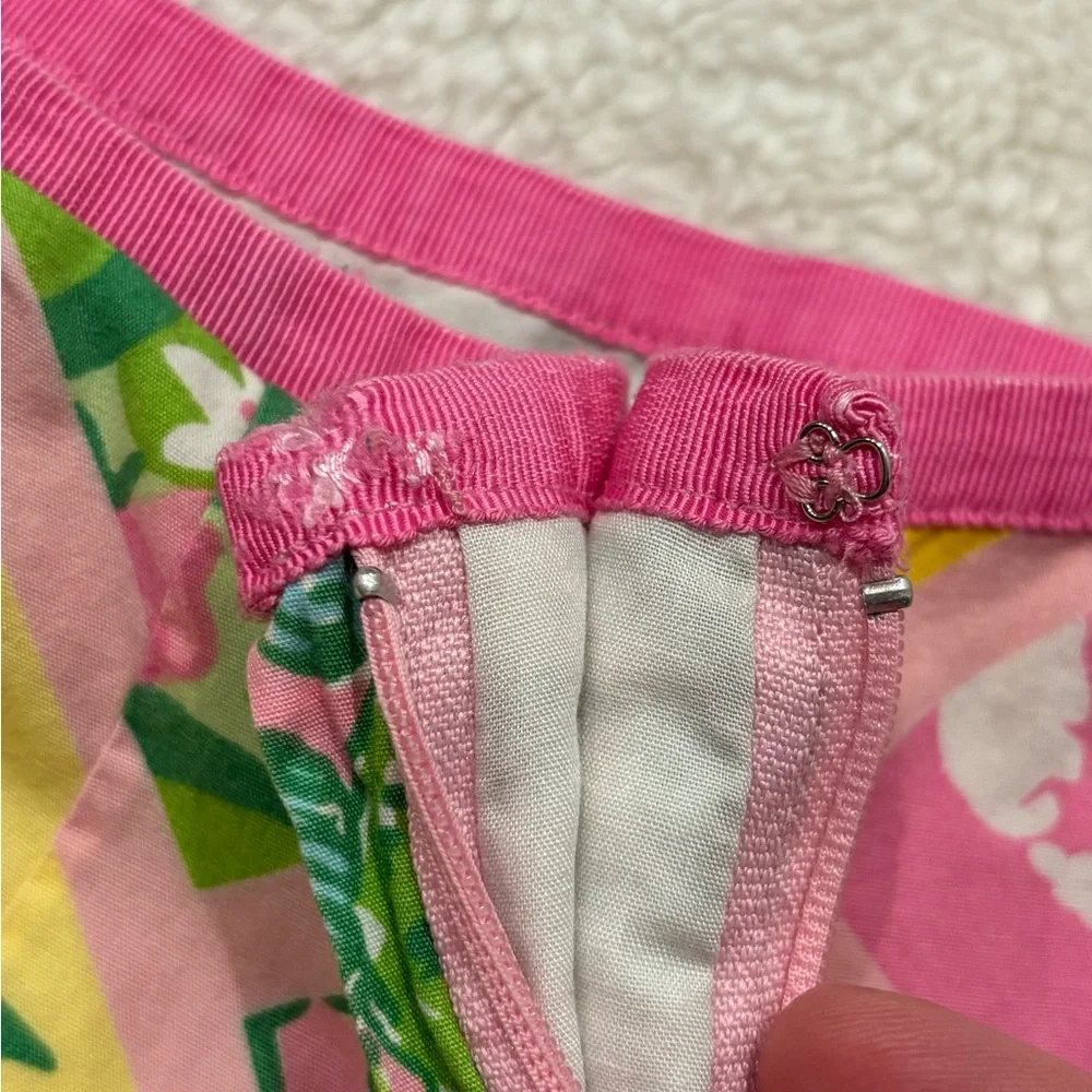 Lilly Pulitzer White Label Pink Tile Patch Skirt Vintage 90s